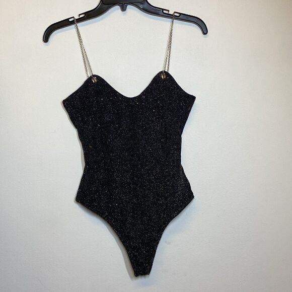Sav Chain Strap Bodysuit in Gunmetal Silver superdown 📦 - Picture 5 of 8